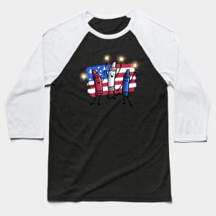 4th of July Color Crayons Baseball T-Shirt